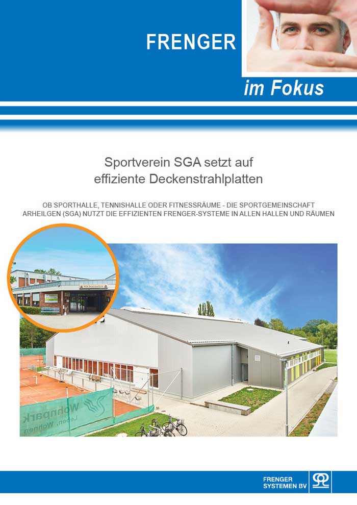 Deckenstrahlplatten Sportverein SGA Pressemitteilung